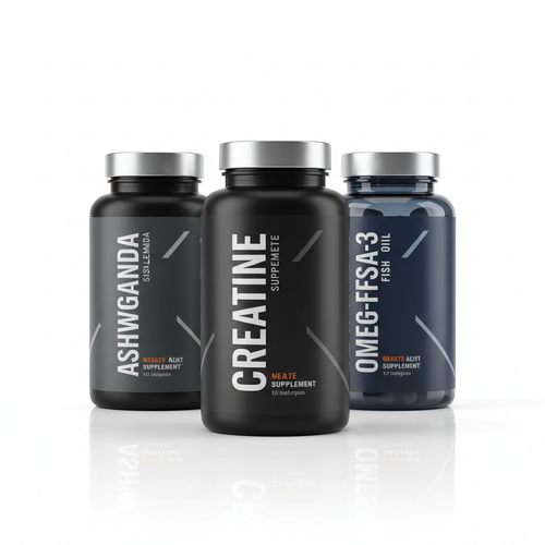 Men's Performance Supplement Bundle - Ashwagandha, Creatine, Omega-3